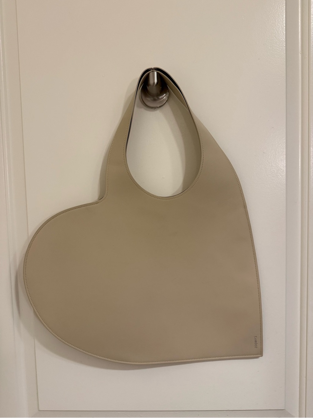 Coperni Heart Medium Shoulder Bag Beige Taupe Calfskin SS 2024